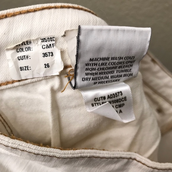 HUDSON Bellbottom Flared Off White Jeans w/ Stars - Picture 6 of 6